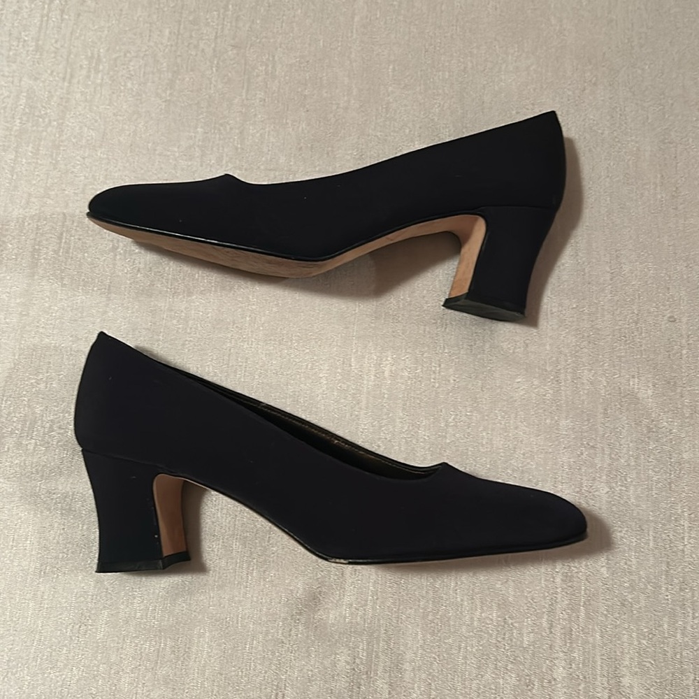 Nima Square Toed Suede Block Heels - Picture 2 of 7